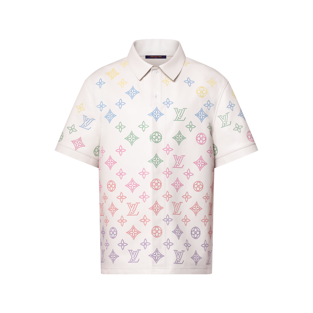 Monogram Flower Perforated Leather Polo Shirt - Ready-to-Wear